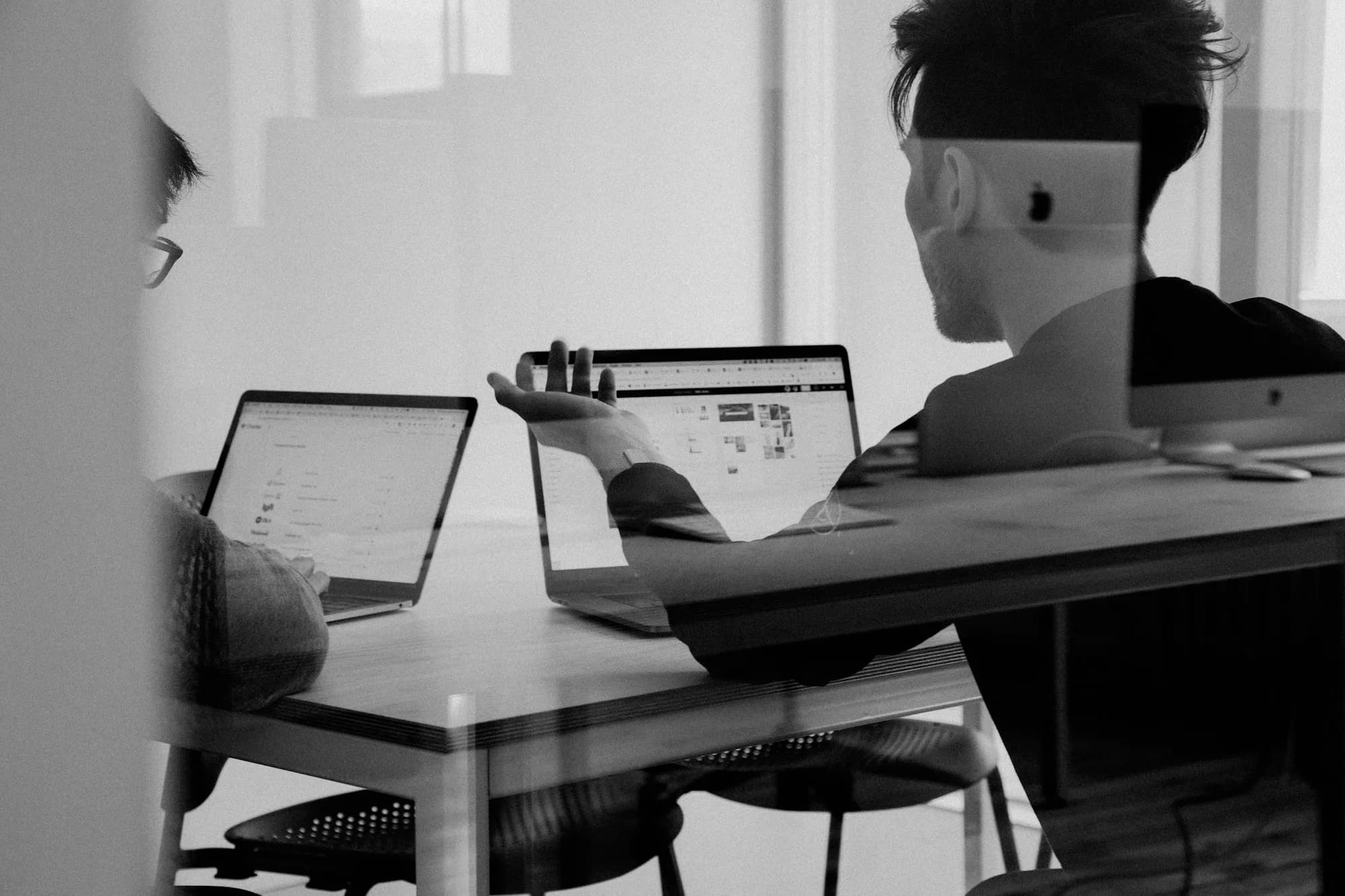Team collaborating in a modern workspace