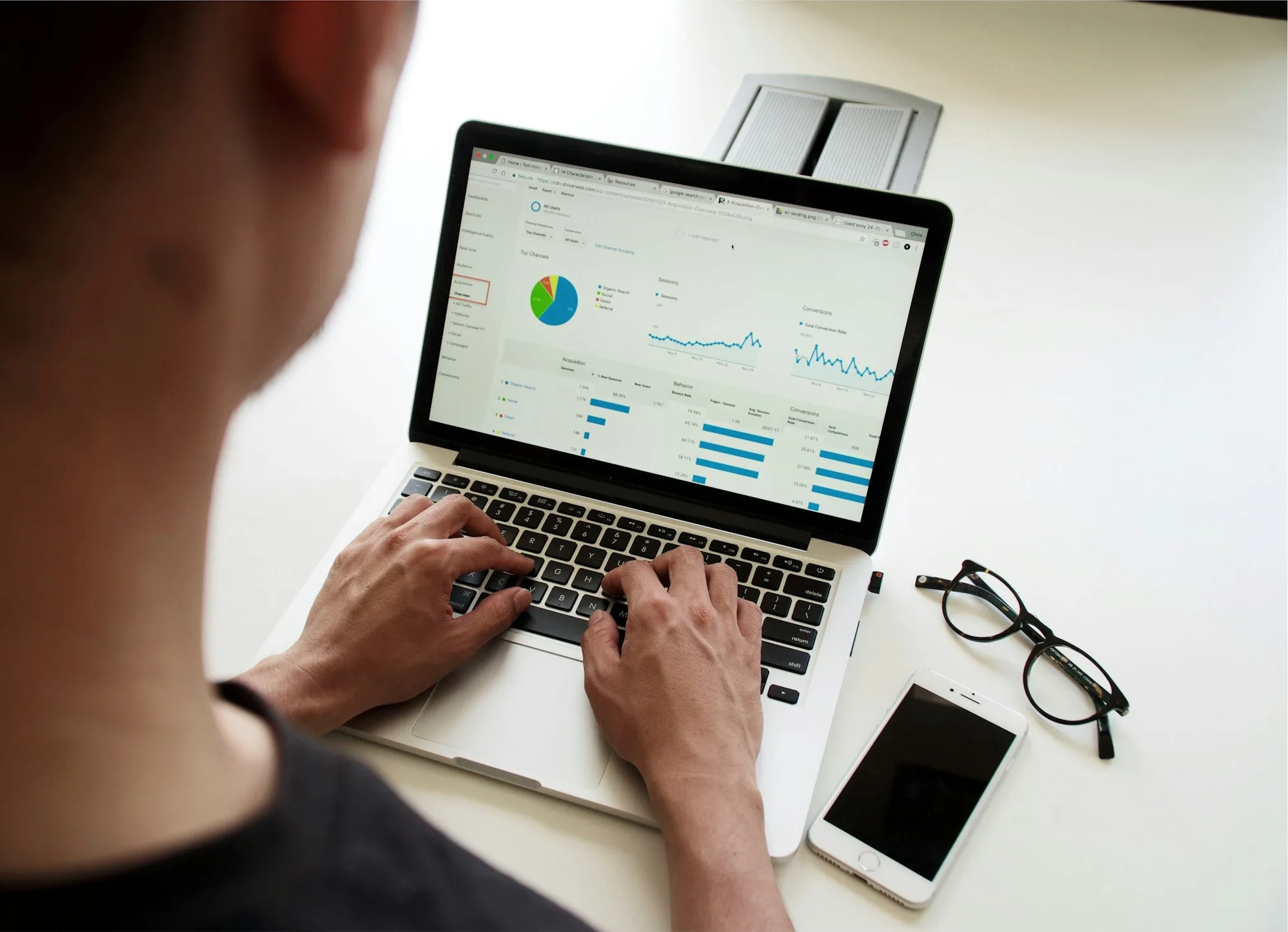 Strategy workshop and marketing planning with charts